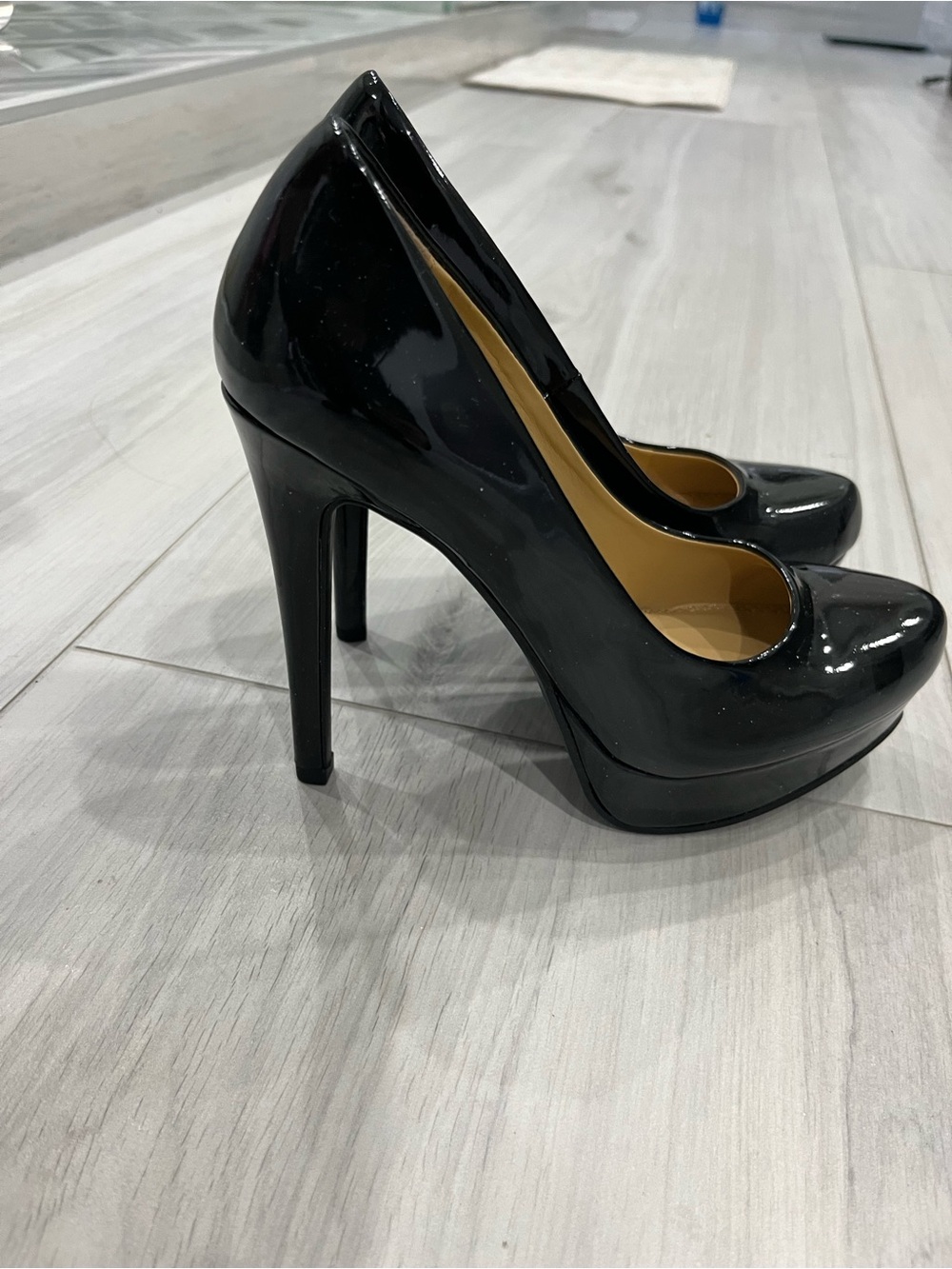 Chinese Laundry Black Patent Platform Stiletto Pumps
